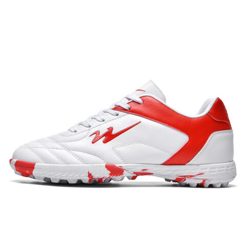DOUBLE STAR 88 Lightweight Abrasion Resistant Lightweight Abrasion Resistant Soccer Shoes Unisex White Red