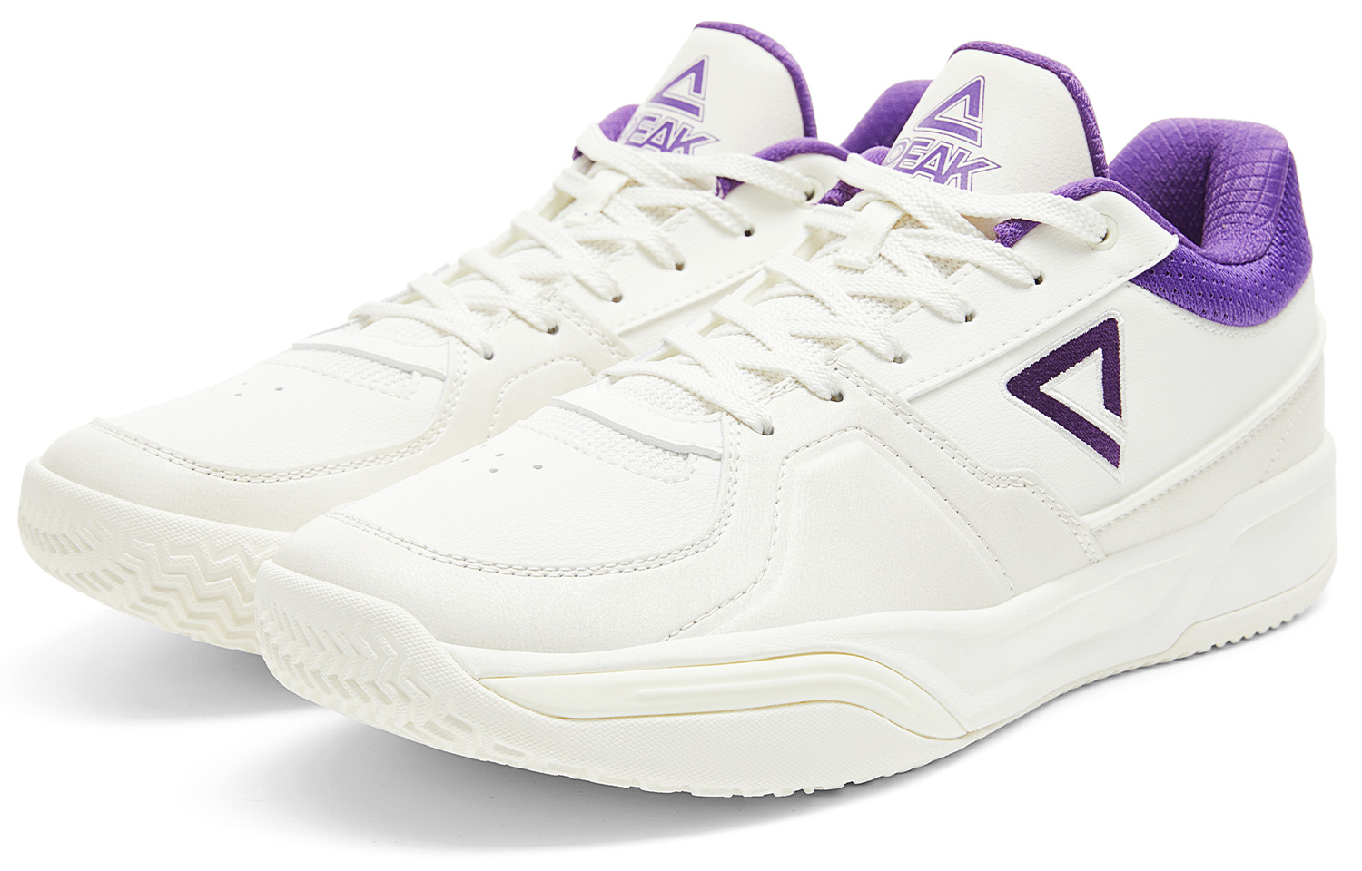 PEAK Taichi Oko Cushioning Slip Resistant Rebound Low top Basketball Shoes Men’s Ivory Purple