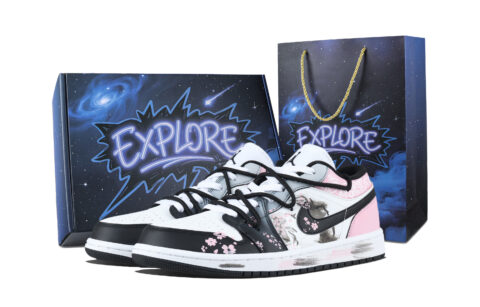 Jordan Air Jordan 1 Cherry Blossom Low top Vintage Basketball Shoes Unisex Pink