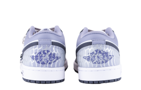 Jordan Air Jordan 1 Slip Resistant Abrasion Resistant Low top Vintage Basketball Shoes Men’s Blue White