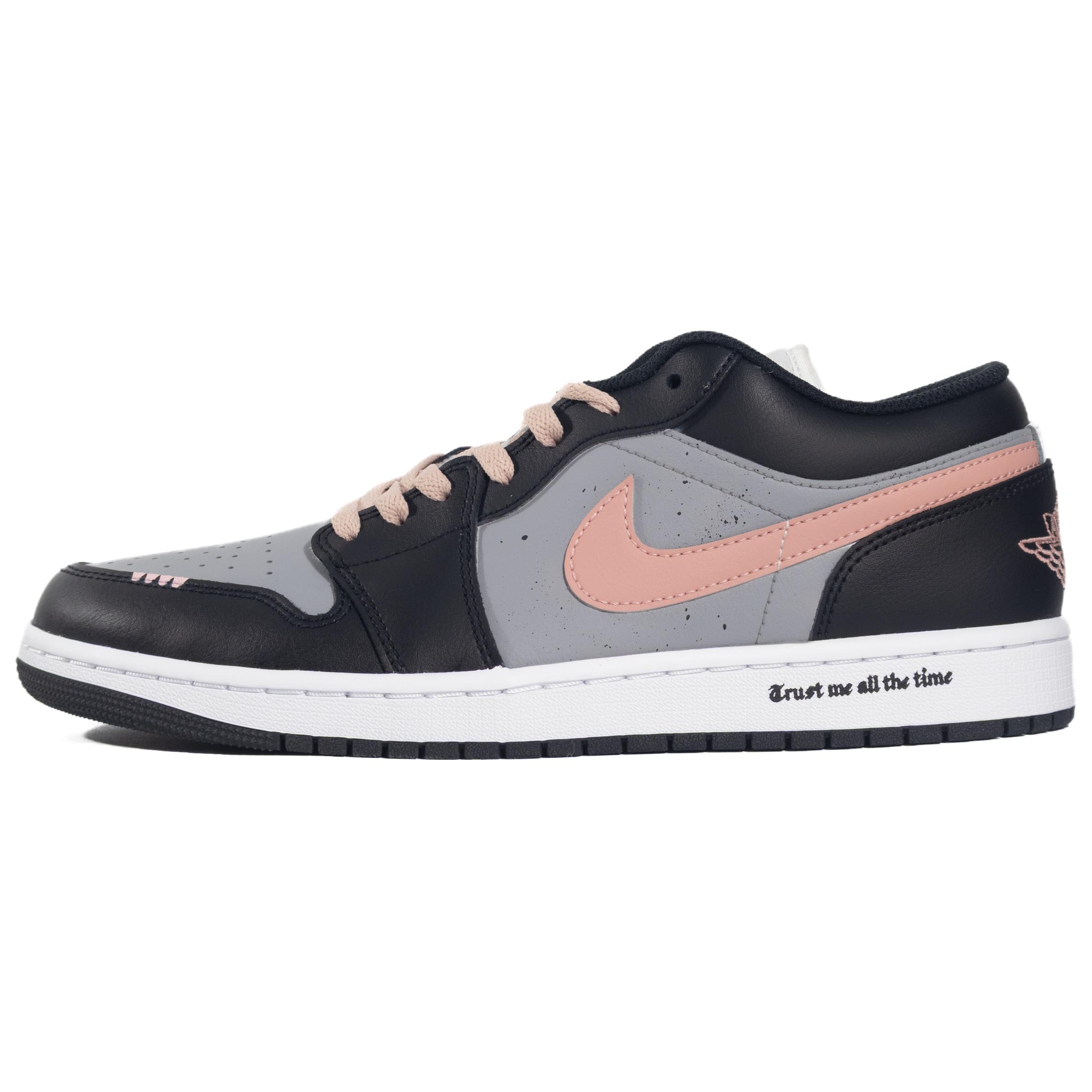 Jordan Air Jordan 1 Low top Vintage Basketball Shoes Men’s Black Pink