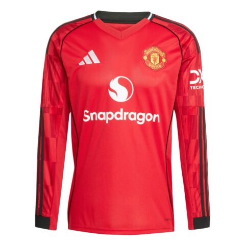 Adidas Free Shipping With AdiClub Manchester United 25/26 Long Sleeve Home Jersey