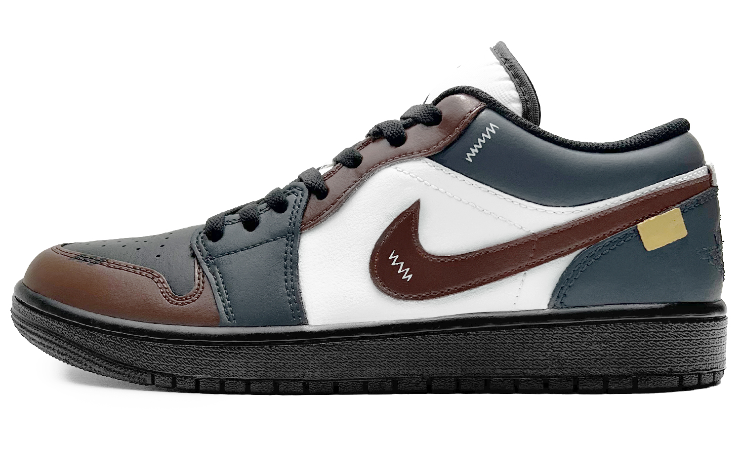 Jordan Air Jordan 1 Slip Resistant Abrasion Resistant Low top Vintage Basketball Shoes Men’s Dark Brown