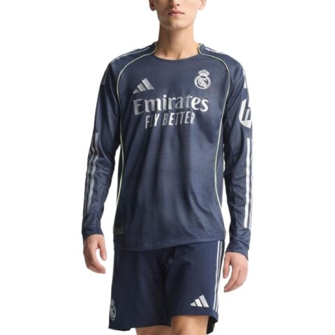 Adidas Free Shipping With AdiClub Real Madrid 25/26 Long Sleeve Away Authentic Jersey