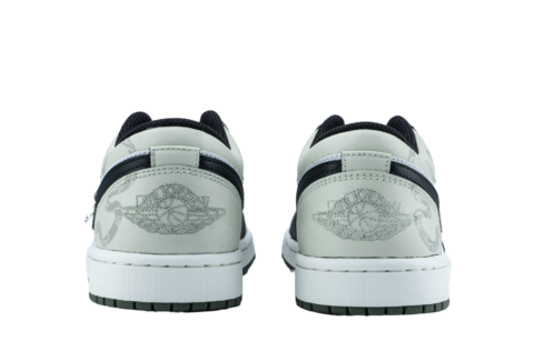 Jordan Air Jordan 1 Abrasion Resistant Low top Vintage Basketball Shoes Unisex White