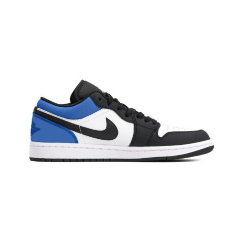 Jordan Air Jordan 1 Slip Resistant Abrasion Resistant Low top Vintage Basketball Shoes Unisex Black Blue