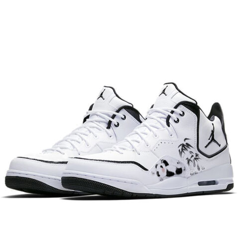 Jordan Courtside 23 Cushioning Slip Resistant Mid top Vintage Basketball Shoes Men’s White Black