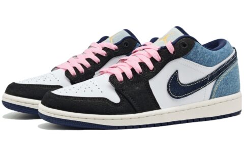 Jordan Air Jordan 1 Lightning Blue Black Abrasion Resistant Abrasion Resistant Low top Vintage Basketball Shoes Men’s