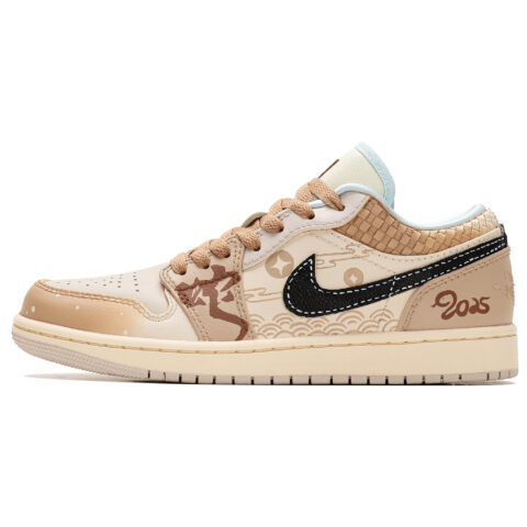 Jordan Air Jordan 1 Abrasion Resistant Abrasion Resistant Low top Vintage Basketball Shoes Women's Beige Brown