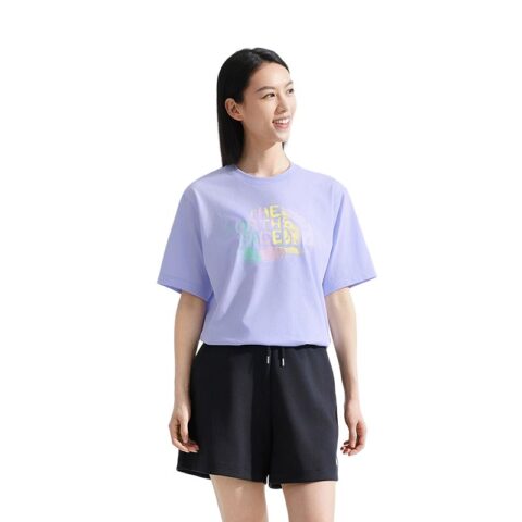 THE NORTH FACE Quick Dry T Shirts Unisex Blue Purple