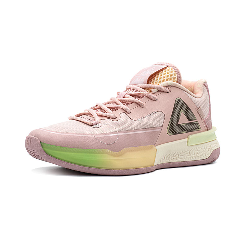 PEAK Cushioning Abrasion Resistant Cushioning, Wear Resistant Low top Basketball Shoes Men’s Pink