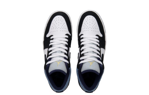 Jordan Air Jordan 1 Black Denim Low top Vintage Basketball Shoes Men’s Black White Blue