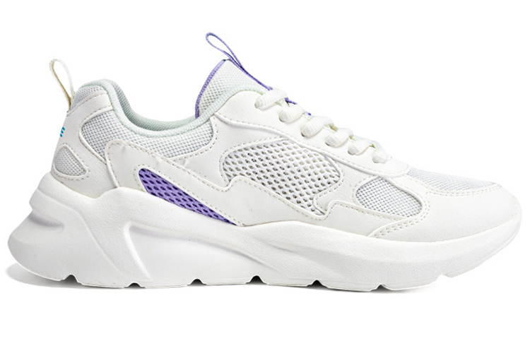 Erke Comfortable Cushioning Slip Resistant Breathable Low top Running Shoes Women’s White Purple