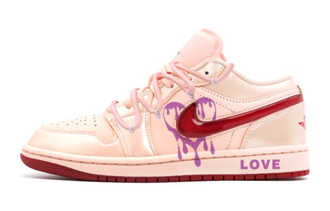 Jordan Air Jordan 1 Slip Resistant Abrasion Resistant Low top Vintage Basketball Shoes Women’s Pink