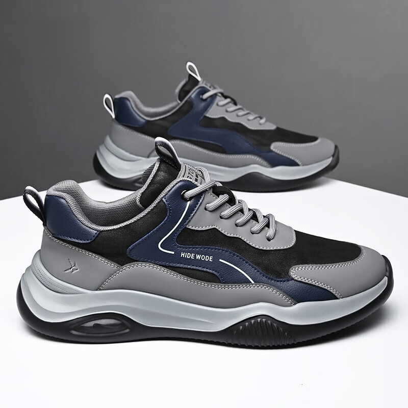 ZANSITE Synthetic, Microfiber Leather Low top Running Shoes Men’s Black Gray