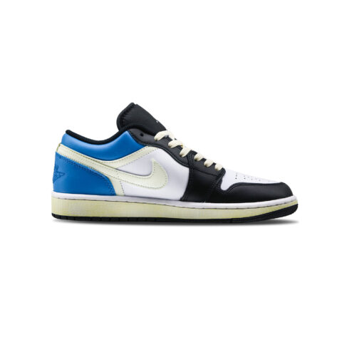 Jordan Air Jordan 1 Abrasion Resistant Low top Vintage Basketball Shoes Men’s White Blue