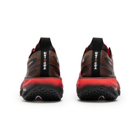 361° Flame 3 .5 Running Shoes Unisex Low Top Fluorescent Dark Red, Obsidian Black