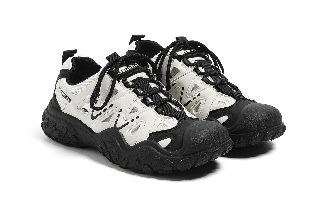 HUANQIU Impact Resistant, Abrasion Resistant, Lightweight, Breathable Low top Mountaineering Shoes Men’s Beige Black