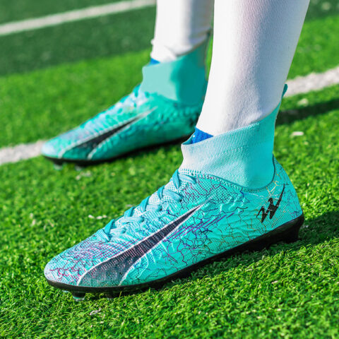 DOUBLE STAR 88 Cushioning Slip Resistant Cushioning Slip Resistant Soccer Shoes Unisex Aqua