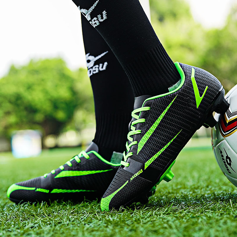 TONYBEAR Soccer Shoes Unisex Mid Top Black Neon Green/Black Neon Yellow/Black Orange/Black Lake Blue