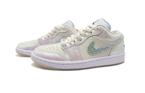 Jordan Air Jordan 1 Phantom Crystal Sakura Cushioning, Wear Resistant Low top Vintage Basketball Shoes Unisex Ecru