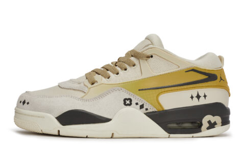 Jordan Air Jordan 4 Vintage Basketball Shoes Unisex Low Top Beige/Yellow/Brown