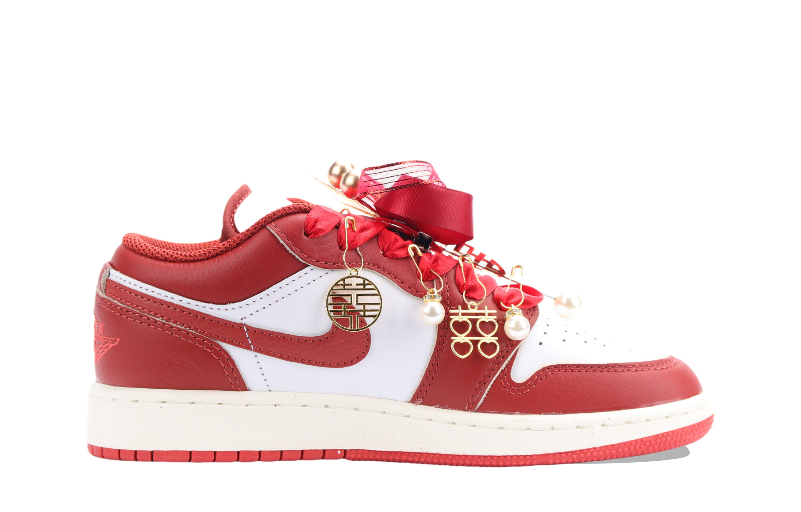 Jordan Air Jordan 1 Phoenix Love, New Chinese Style Cushioning, Wear Resistant Low top Vintage Basketball Shoes Unisex