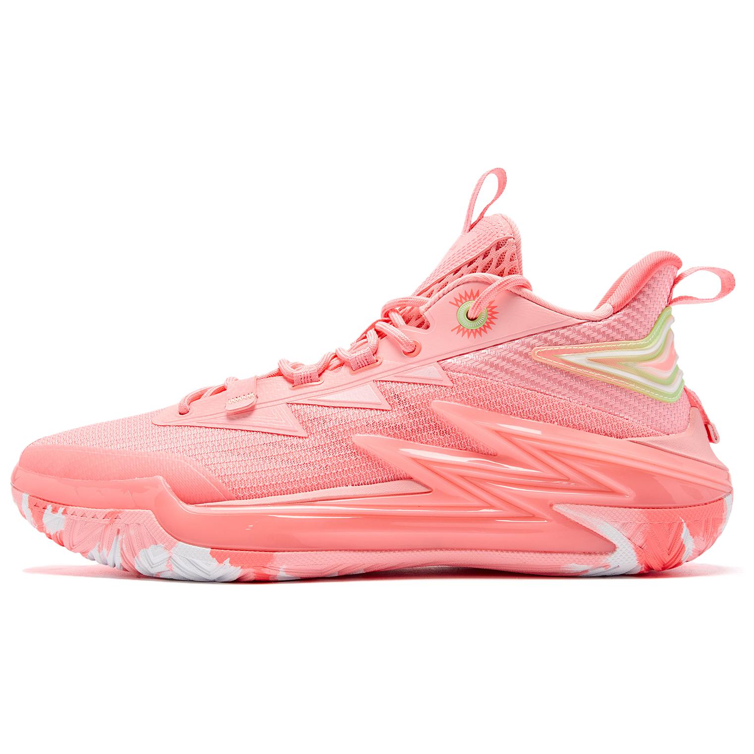 QIAODAN Cushioning, Wear Resistant Low Top Basketball Shoes Men’s Electronic Pink