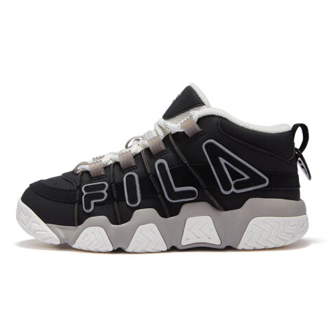 FILA FUSION BUSTER Puffy Shoes Abrasion Resistant Mid top Vintage Basketball Shoes Women’s Black White