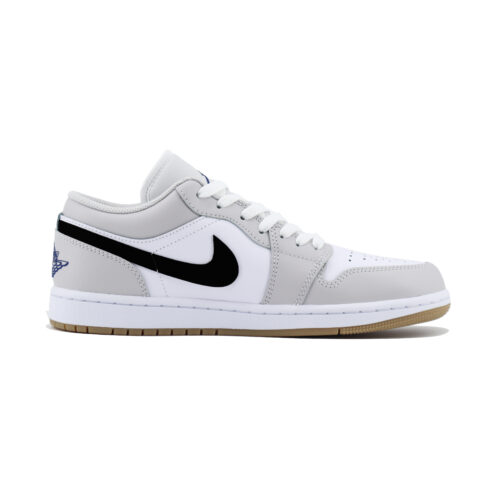Jordan Air Jordan 1 Slip Resistant Abrasion Resistant Low top Vintage Basketball Shoes Unisex White Gray