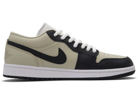 Jordan Air Jordan 1 Abrasion Resistant Low top Vintage Basketball Shoes Unisex Green Black