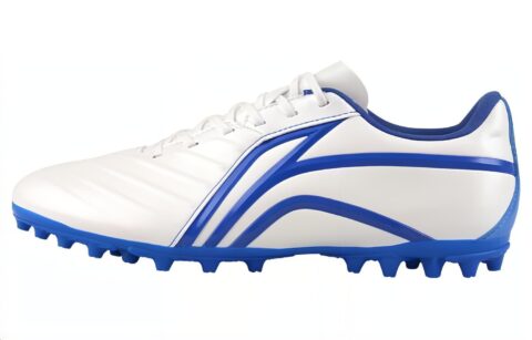 LiNing MG Rubber Short Studs Artificial Ground Cushioning Anti-Slip And Wear-Resistant Soccer Shoes Men’s White Blue