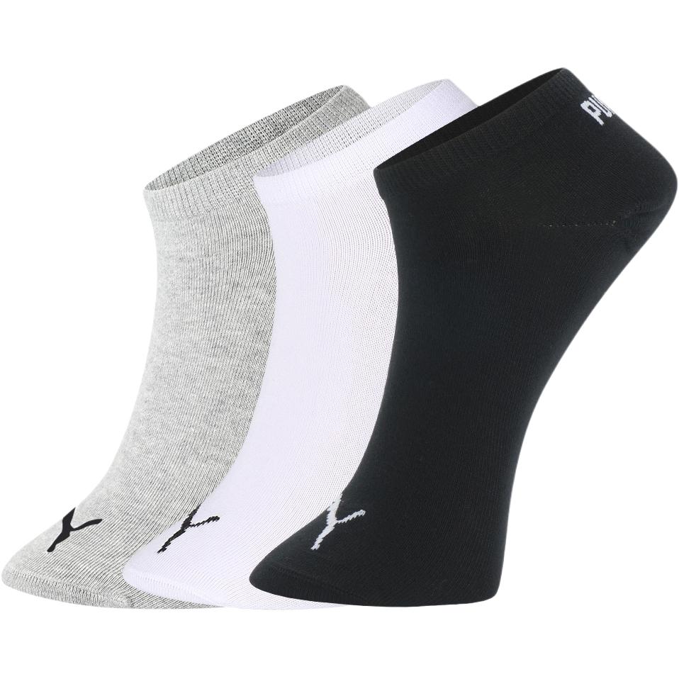 PUMA Ankle Socks Unisex 3 Pack Black/White/Gray