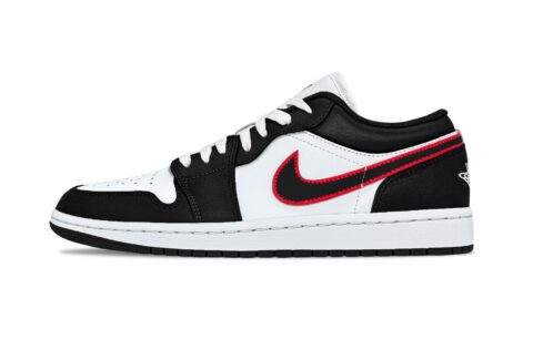 Jordan Air Jordan 1 Blazing Fury Leather Balance Low top Vintage Basketball Shoes Unisex Black White