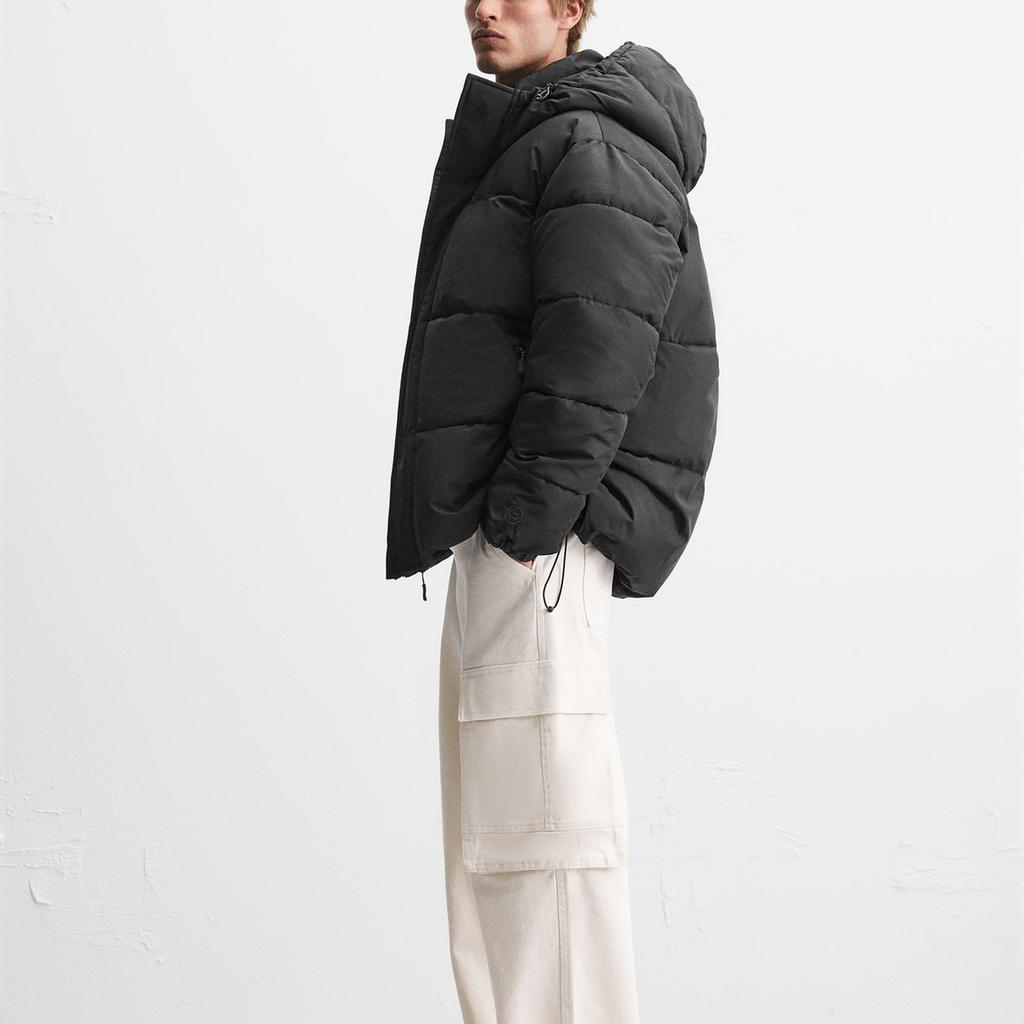 ZARA Puffer Jackets Men’s Hooded Moderate Puffer Jacket