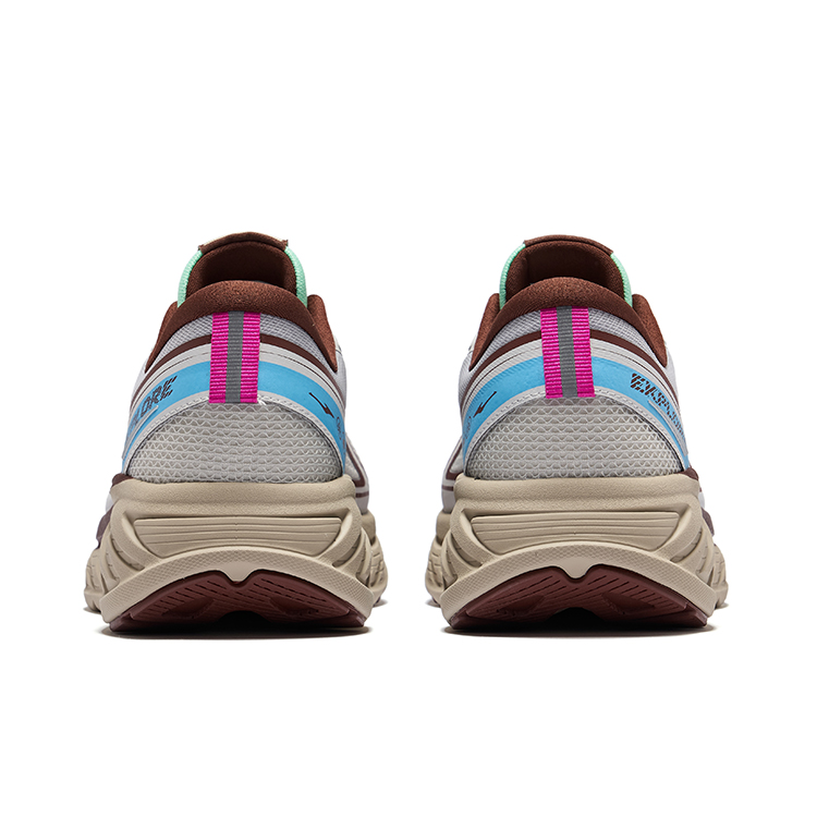Erke Rebound Lightweight Low top Qidan Technology Running Shoes Men’s Cloud Mist Gray Cyan Willow Color