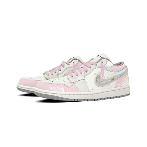 Jordan Air Jordan 1 Abrasion Resistant Low top Vintage Basketball Shoes Women’s Pink White