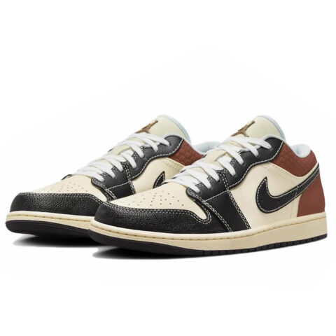 Jordan Air Jordan 1 Slip Resistant Abrasion Resistant Low top Vintage Basketball Shoes Men’s Black