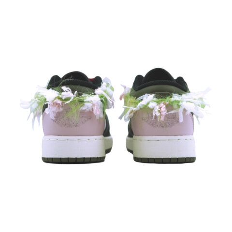 Jordan Air Jordan 1 Vintage Basketball Shoes Women’s Low Top Olive Green, Black, Pink