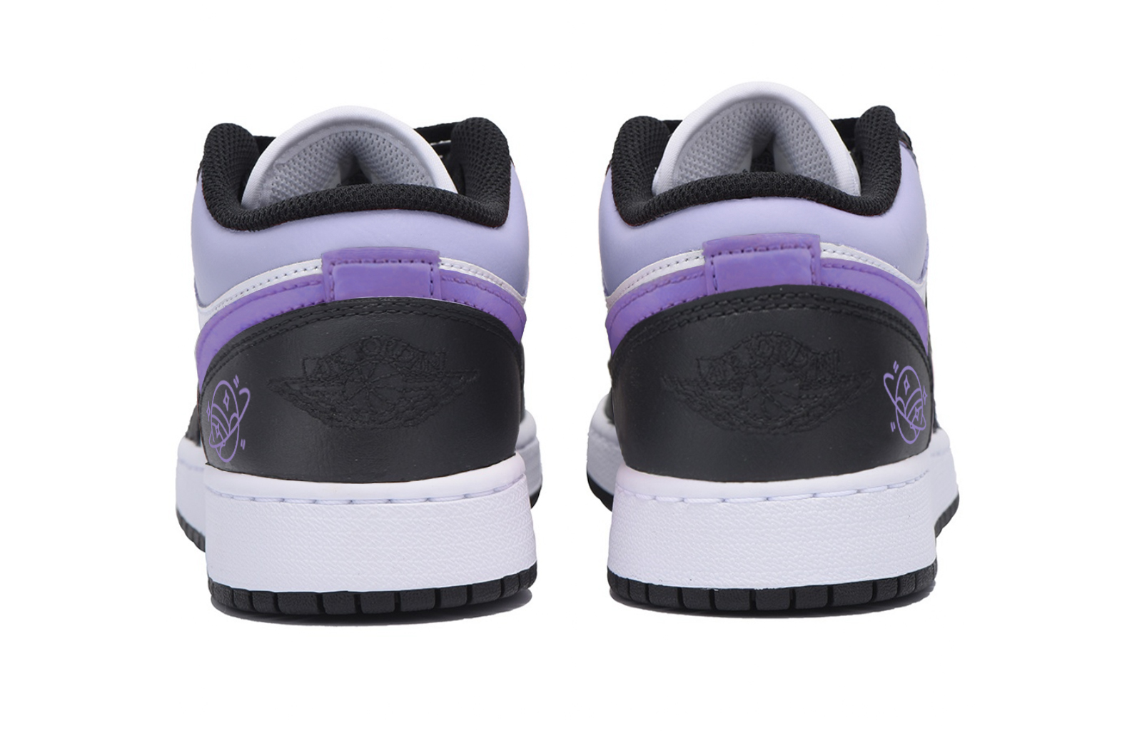 Jordan Air Jordan 1 Abrasion Resistant Slip Resistant Low top Vintage Basketball Shoes Men’s Black White Purple