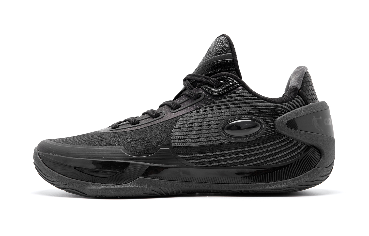 QIAODAN Poisonous Fangs RISE Basketball Shoes Men’s Low Top Black/Iron Gray