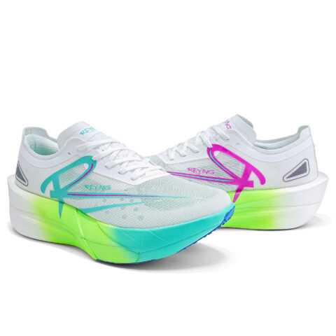 REYING Low top Running Shoes Unisex Flowing Cherry Bright Green Mismatched