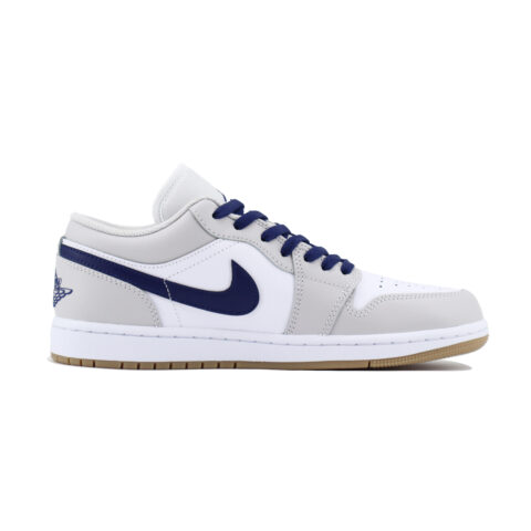 Jordan Air Jordan 1 Slip Resistant Abrasion Resistant Low top Vintage Basketball Shoes Unisex White Gray