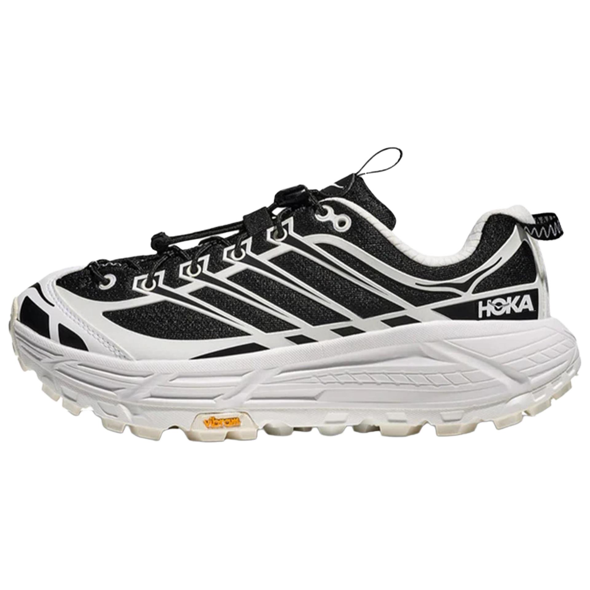 HOKA ONE ONE Mafate Three 2 Textile, Synthetic Leather Casual City Commuting Running Shoes Unisex Black White