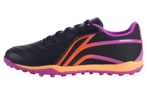 Li Ning MG Multi Ground Synthetic Leather Slip Resistant Soccer Shoes Men’s Black Purple Red