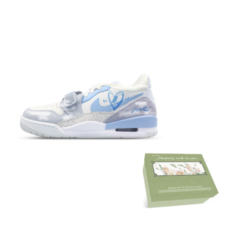 Jordan Legacy 312 Low top Vintage Basketball Shoes Unisex White Blue Gray