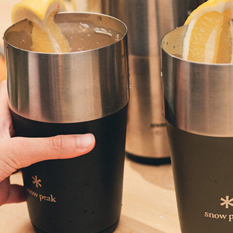 Snow Peak Outdoor Water Equipment Water Container 470ml Camping Stainless Steel, Polyester, Silicone