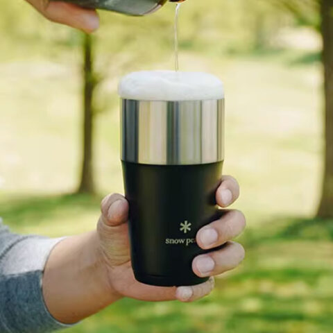 Snow Peak Outdoor Water Equipment Water Container 470ml Camping Stainless Steel, Polyester, Silicone