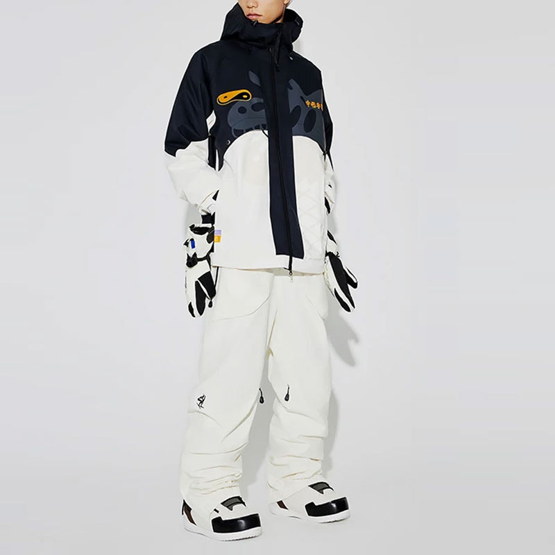 Li Ning Ski Pants Unisex Ecru Black