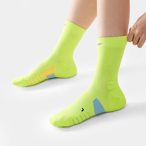 Li Ning Crew Socks Unisex 1 Pack Fluorescent Yellow Green